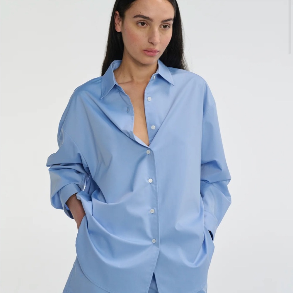Almina Concept Oversized Shirt Periwinkle Blue M